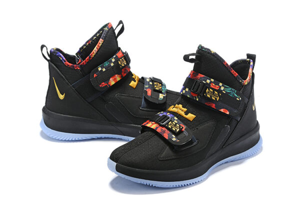 Nike Lebron Soldier 13 черные с разноцветным мужские (40-45)