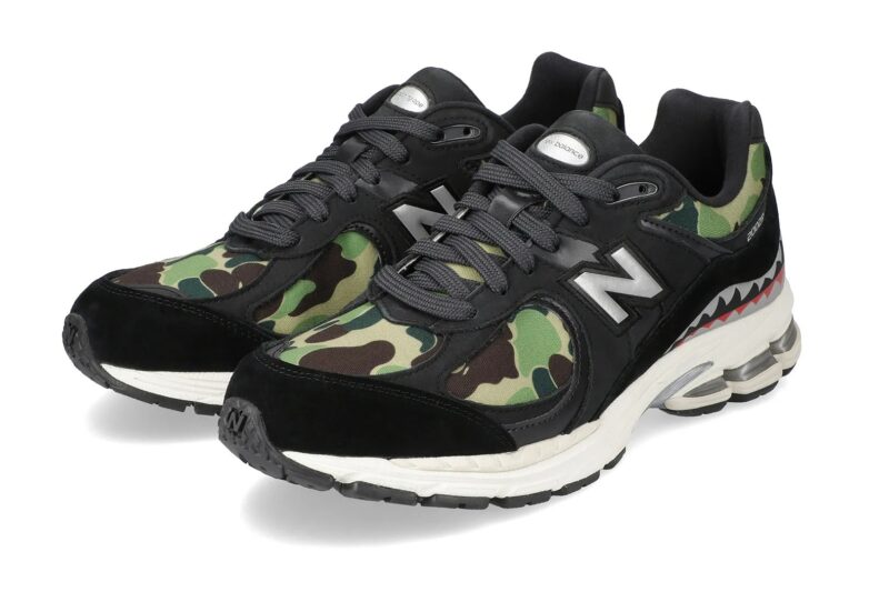 New Balance 2002R Bape Black черные хаки замшевые мужские (40-44)