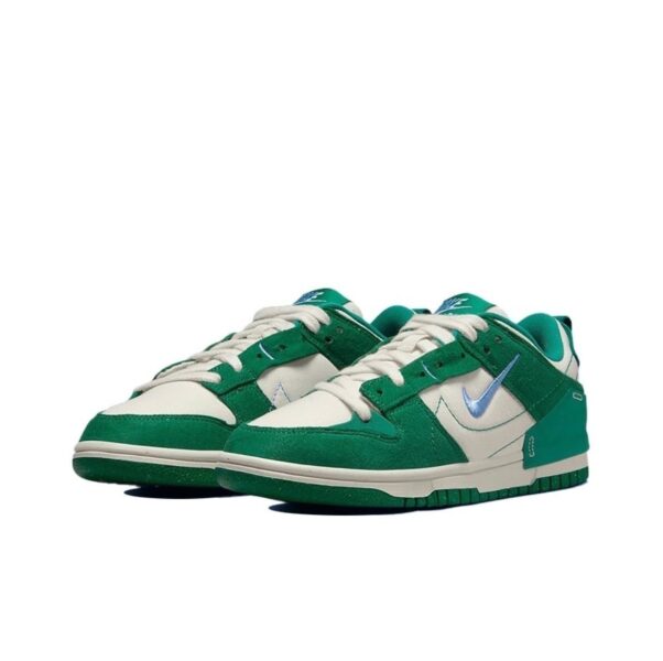 Nike SB Dunk Low Disrupt 2 Malachite зеленые с белым нубук женские (35-39)